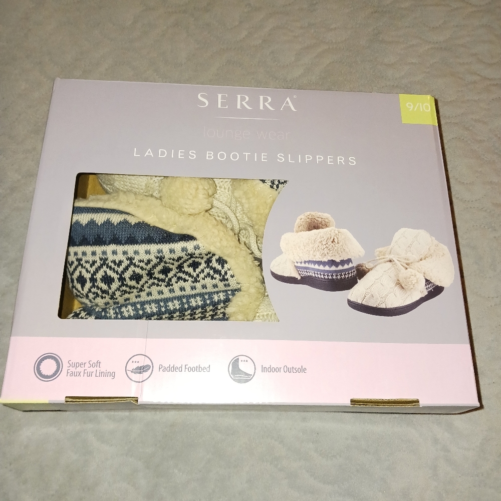 NEW! Ladies Bootie Slippers Sz 9-10